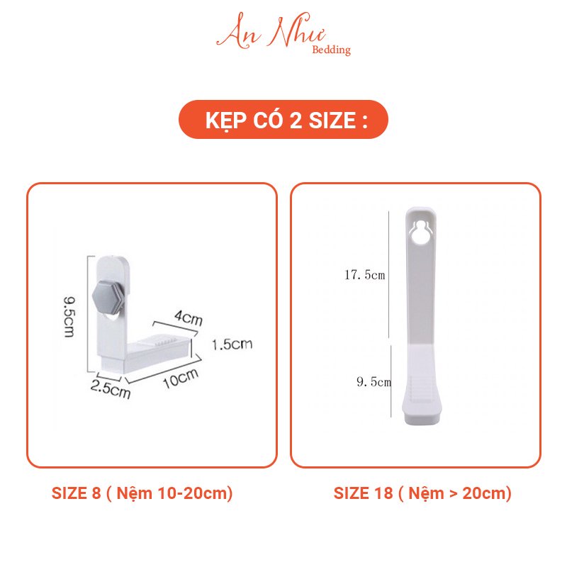 [FreeShip] Kẹp ga giường, Kẹp cố định ga giường chống trượt tiện dụng chống xô Giá đỡ cố định Kẹp chốt đệm LOẠI TO