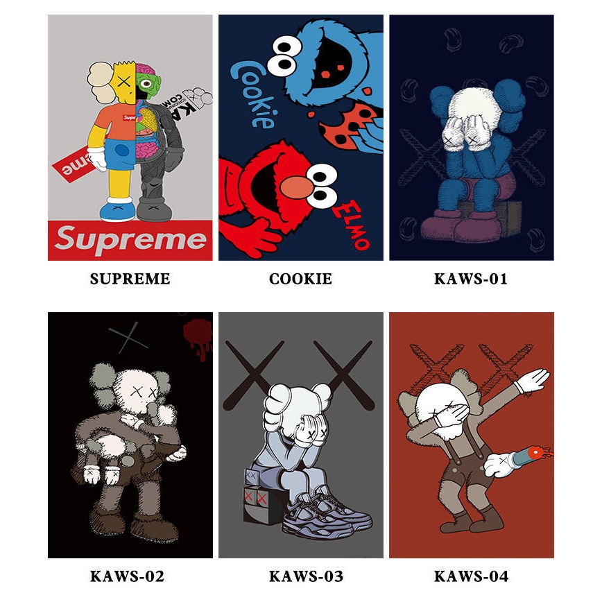 BAPE Thảm Lót Sàn In Họa Tiết Sesame Street kaws Sesame Street supreme Trang Trí Nội Thất Phòng Khách