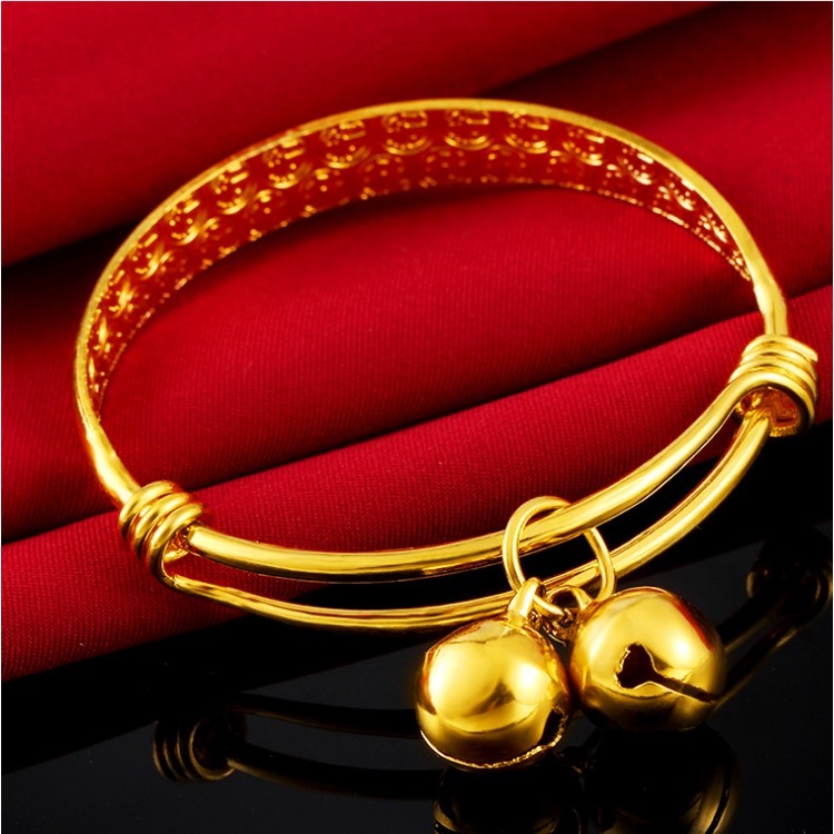Món Quà Cho Bé Yêu-Lắc Tay Gold 18k Cho Trẻ Em 2 Chuông Cực Xinh,Cực Yêu