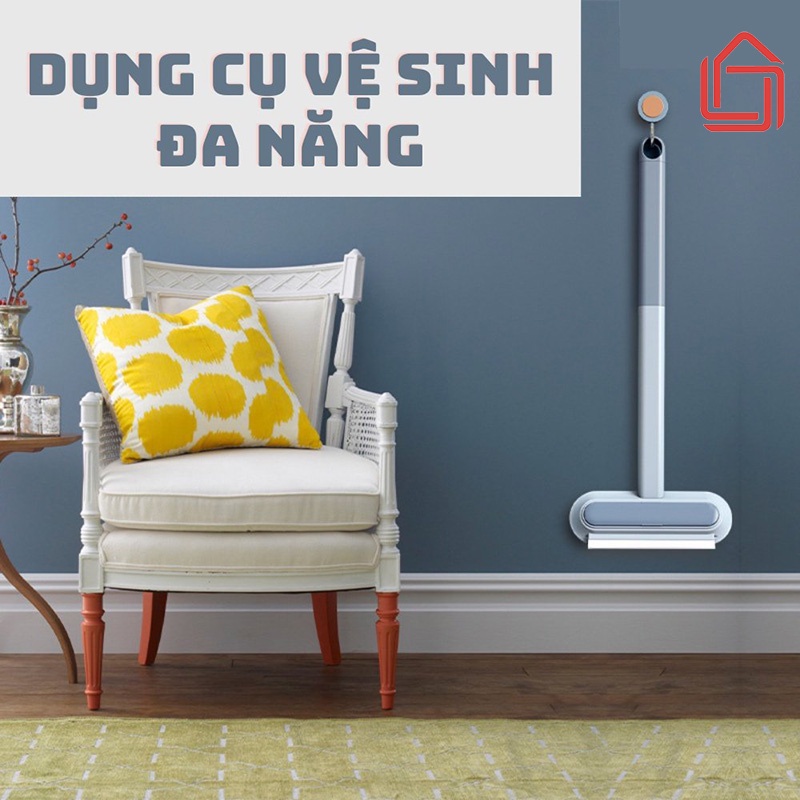 Cây lăn lông mèo tích hợp gạt nước, cây lau kính đa năng có thể tháo lắp dễ dàng, tiện lợi