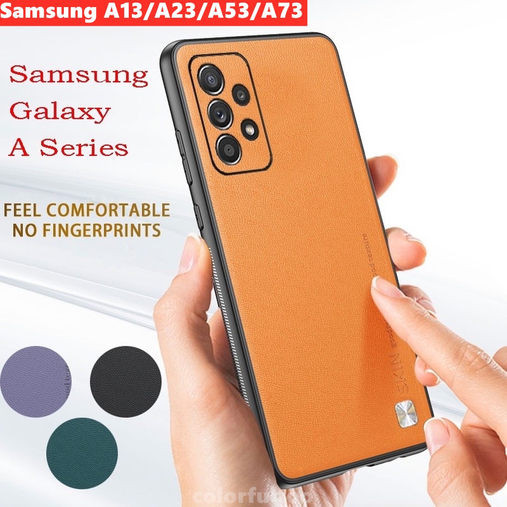 Ốp Điện Thoại Da PU Viền Silicon Dẻo Mỏng Nhẹ Thời Trang Sang Trọng Cho Samsung Galaxy A13 A23 A33 A53 A73 4G 5G