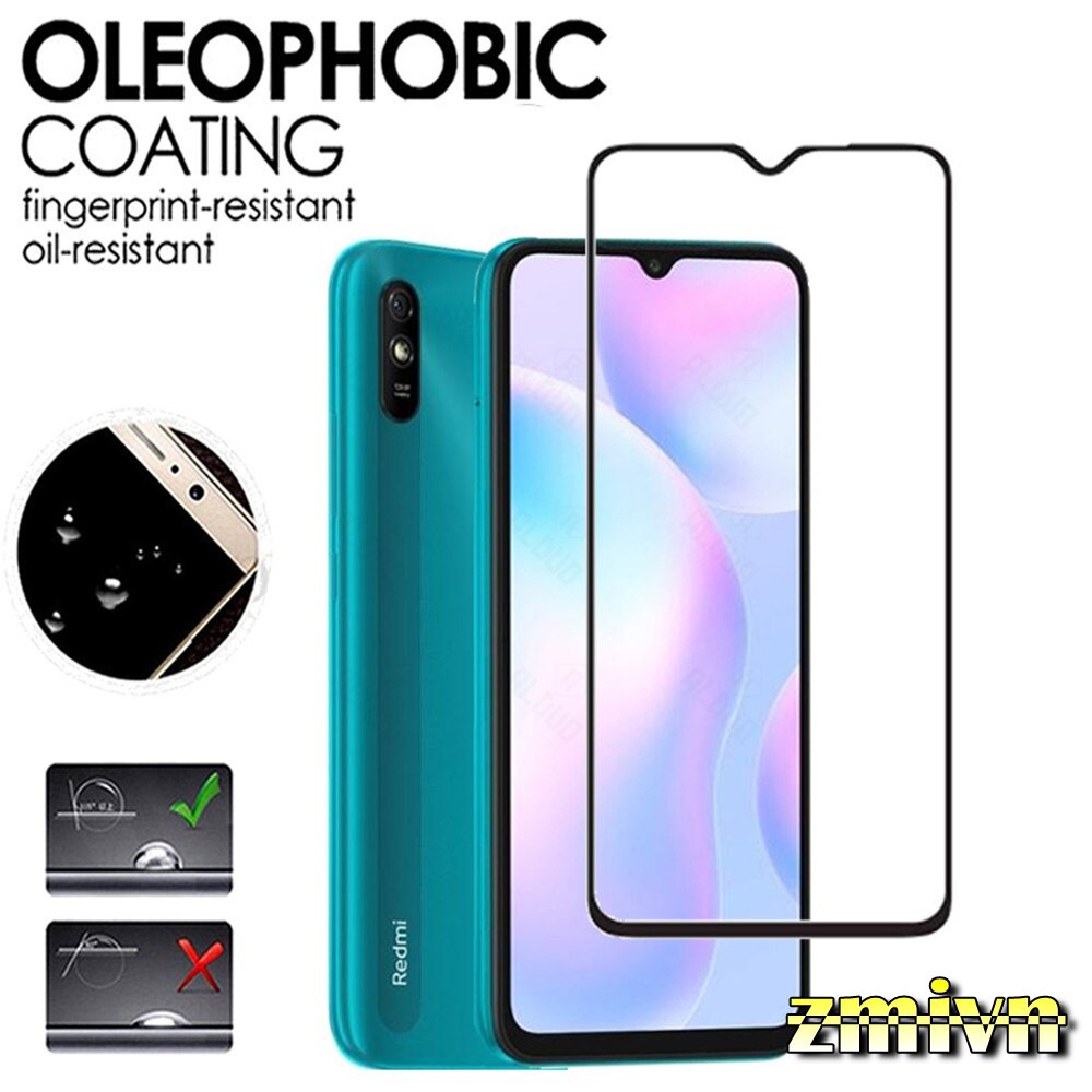 Kính cường lực Full màn hình Xiaomi Redmi 9 / 9A/ 9C K40 pro Note 10 4G 5G PRO Redmi 10 .... viền đen