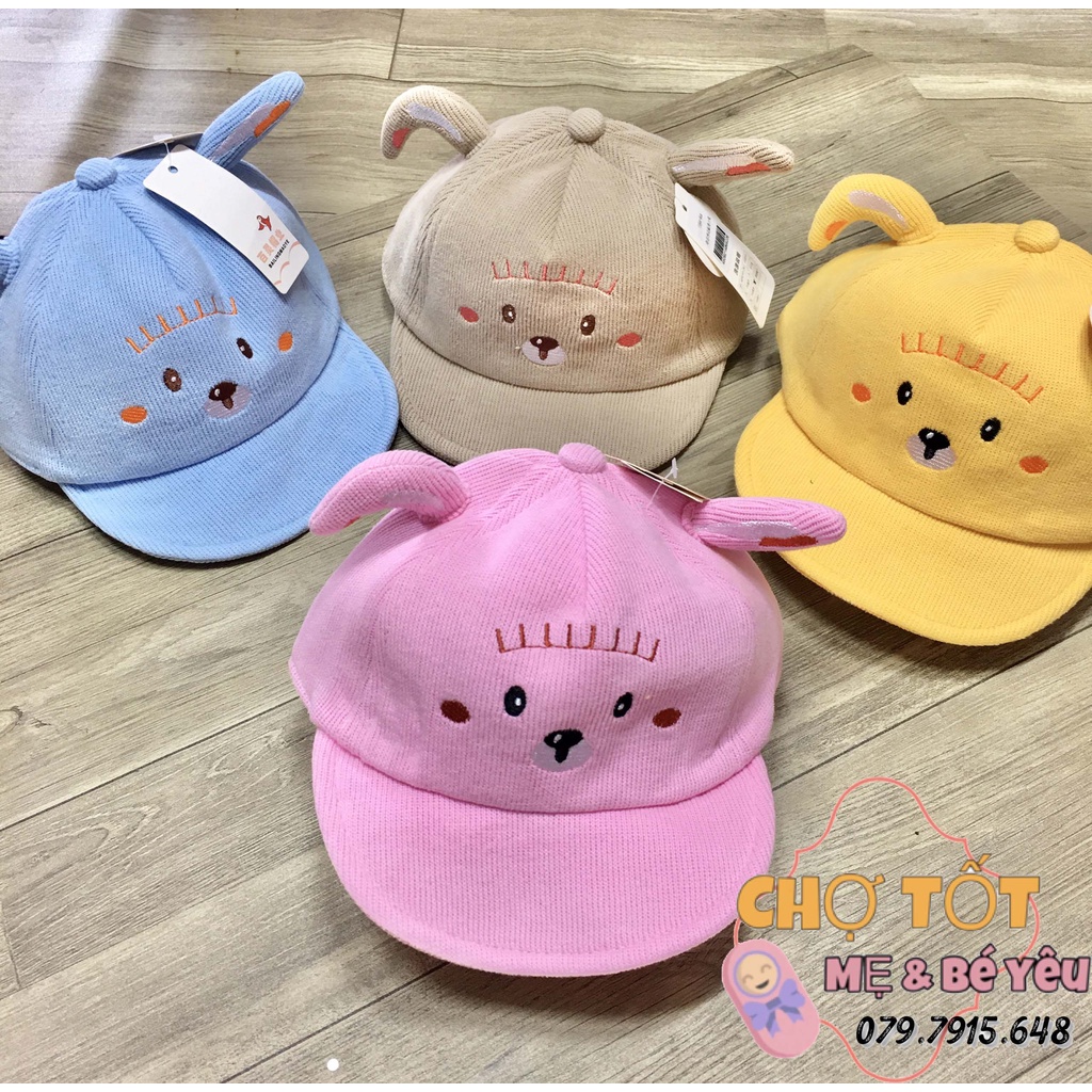Mũ, Nón Lưỡi Trai Vải Nhung Mềm Cho Bé 6-18 Tháng (hình cún cho trai và gái)