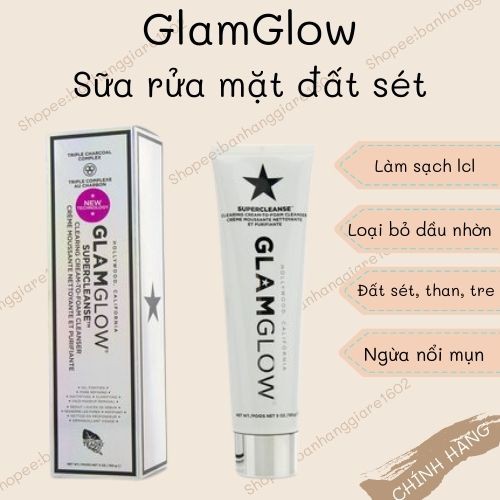 Sữa Rửa Mặt Đất Sét GlamGlow Supercleanse Clearing Cream to Foam Cleanser 150g