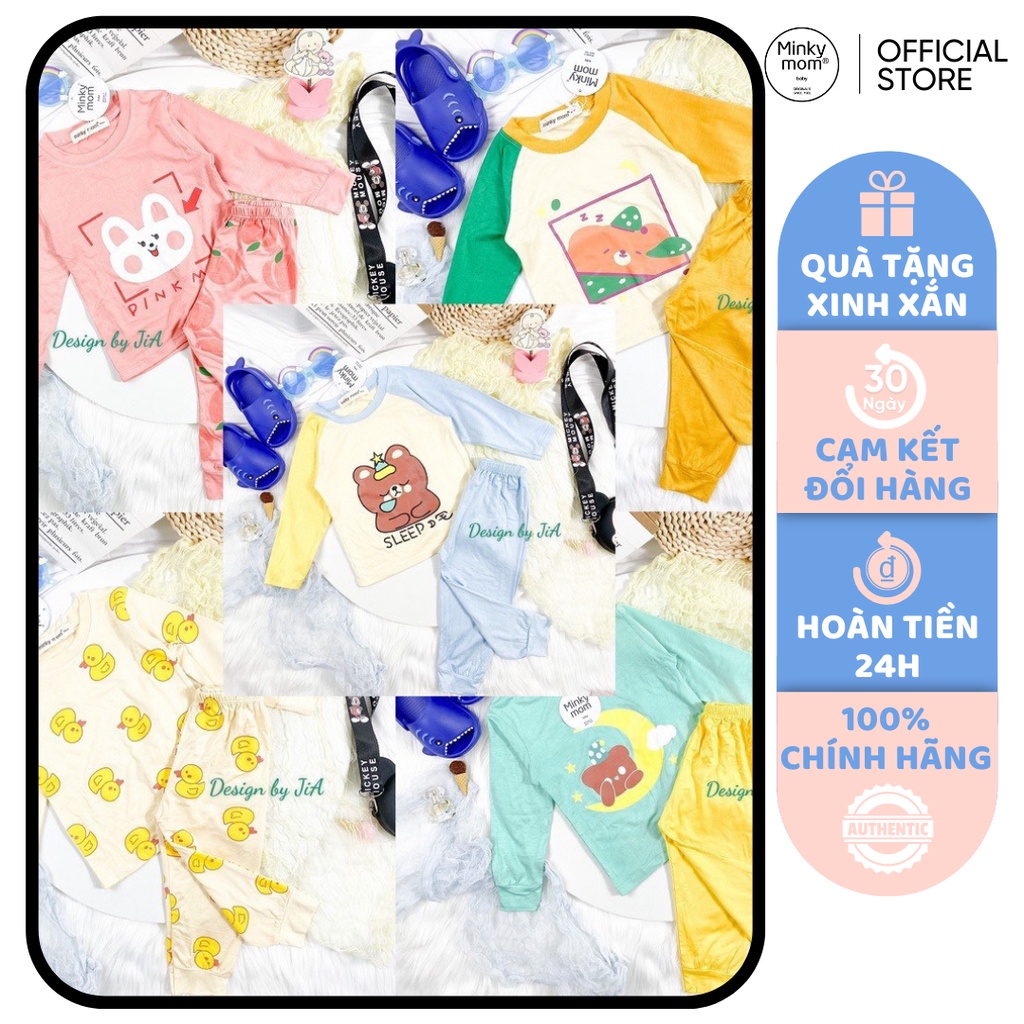 [SALE] Bộ Quần Áo Bé Gái, Bé Trai Minky Mom Hoạ Tiết Vịt Vàng, Bộ Dài Tay Thun Lạnh Cho Bé Mặc Nhà MKMTD2232