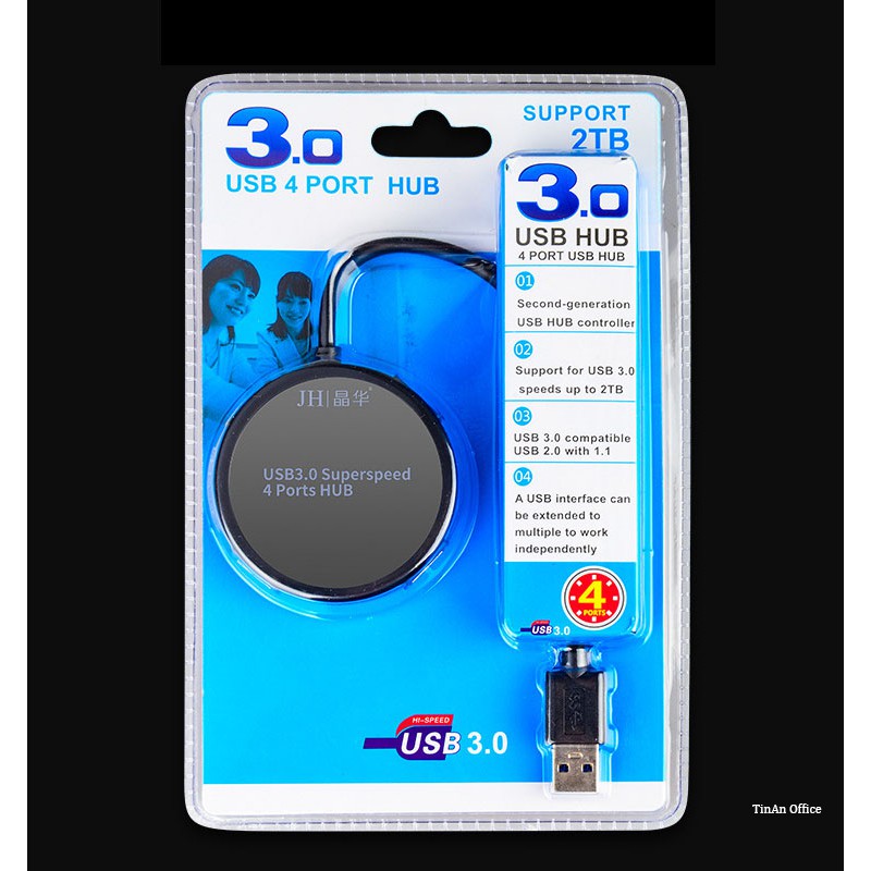 Hub USB-3.0, 4 Cổng, USB 3.0 tốc độ cao