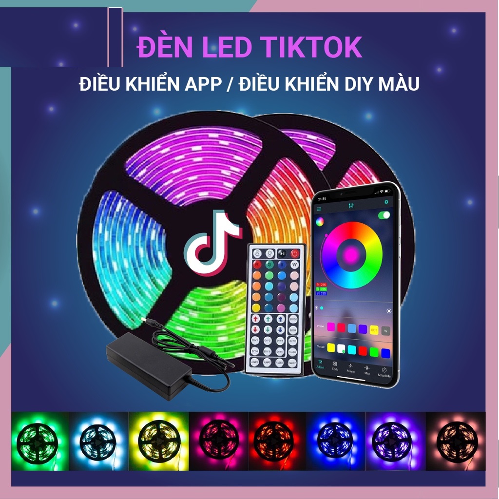 Đèn Led 5M RGB Bọc Silicon Chống Nước Quay video cuốn hút Triệu view Đèn trang trí phòng ngủ bàn làm việc