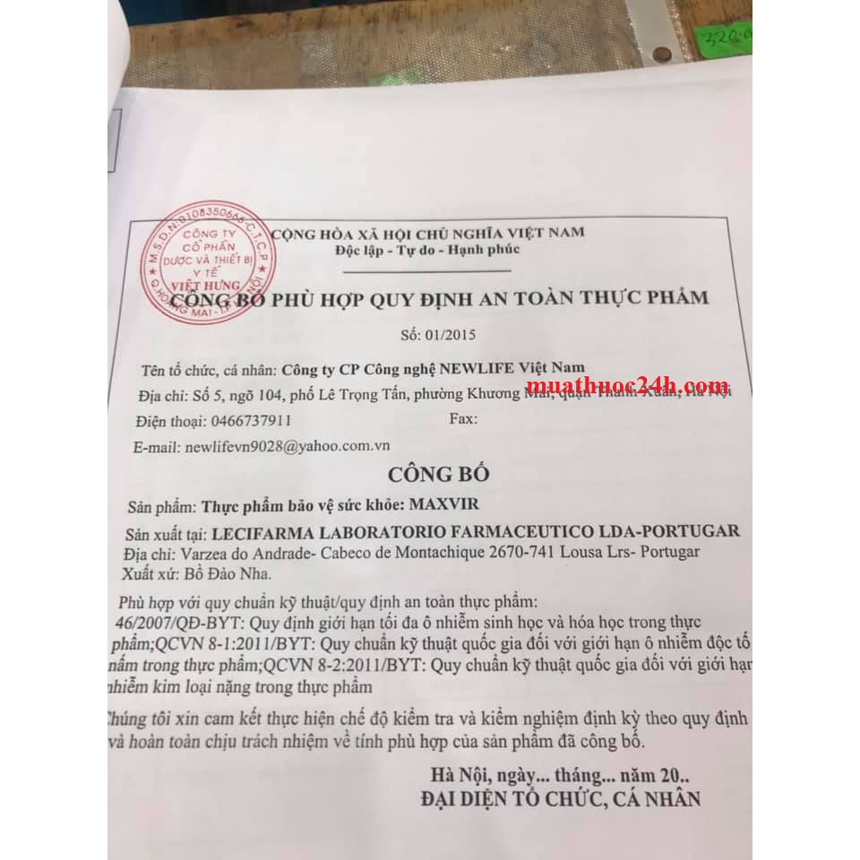 MAXVIR- Tăng thụ thai, tinh trùng yếu sẽ tăng chất lượng và số lượng, hỗ trợ vô sinh hiếm muộn