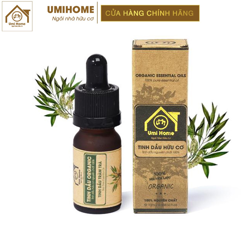 Tinh dầu Tràm Trà Tea Tree Oil hữu cơ UMIHOME nguyên chất 10ml - Ngừa mụn và ngăn ngừa thâm sẹo hiệu quả, phục hồi da