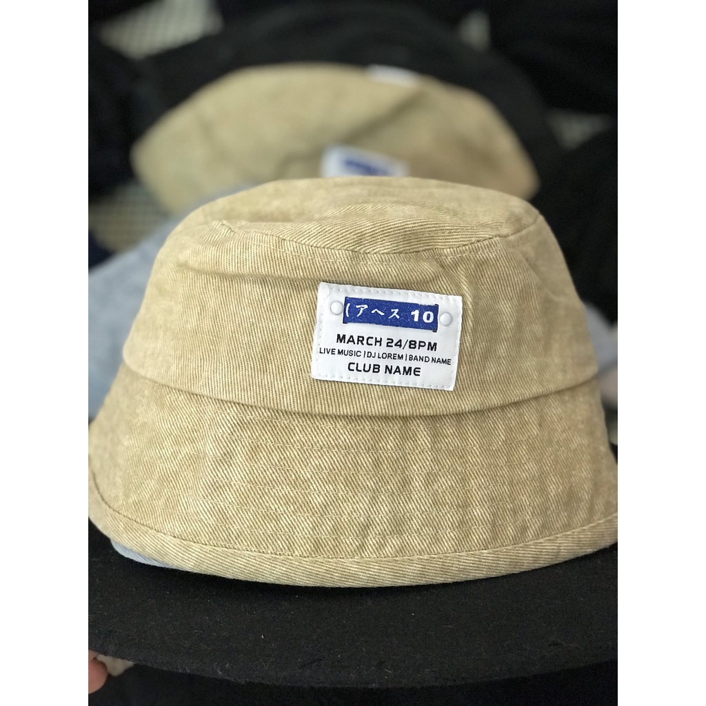 Nón bucket nữ jean CLUB NAME mũ bucket nữ vành cụp thời trang phong cách Ulzzang SAIGON HAT