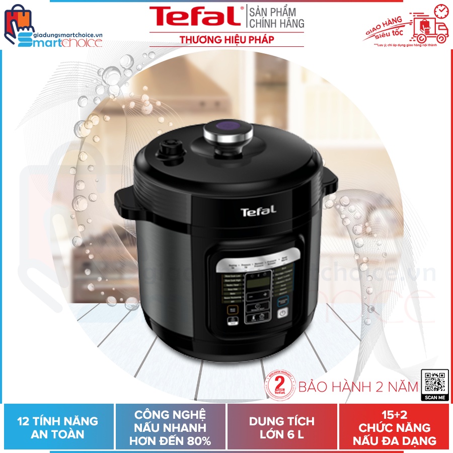 Nồi áp suất điện đa năng Tefal Home Chef CY601868, Công suất 1000W, Dung tích 6L