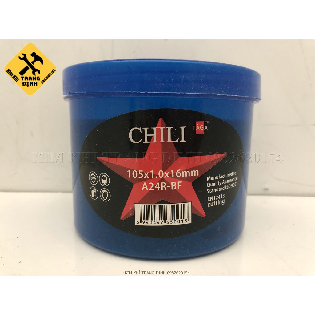 Đá cắt sắt, cắt inox CHILI màu xanh Cực Tốt