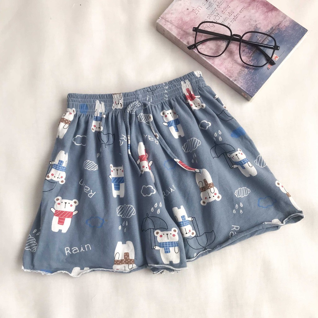 Quần ngủ đùi nữ cotton VM Shop quần mặc nhà lưng thun họa tiết 22STU03T372201 QSU00013 | BigBuy360 - bigbuy360.vn