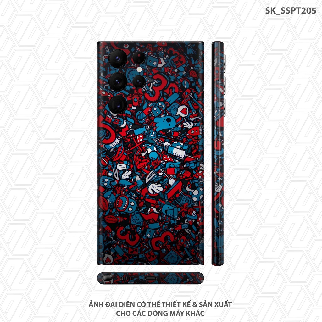 Miếng Dán Skin In Hình Parttern Samsung S22/23 Ultra |SK_SSPT205| Chất Liệu 3M Nhập Khẩu Chính Hãng, Chống Xước, Dễ Dán