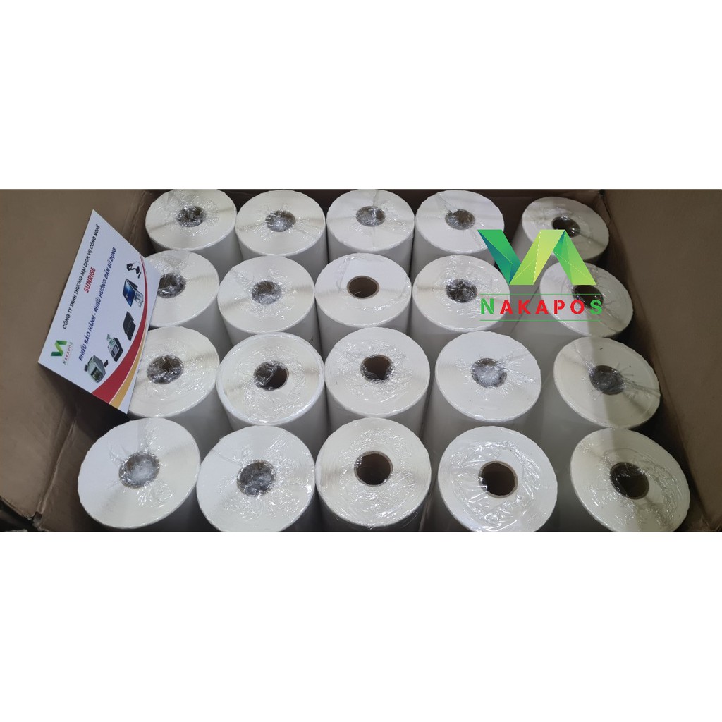 Giấy in đơn livestream LIÊN TỤC CUỘN BỰ K80x30 K76x30 phần mềm Tpos, in đơn hàng, in tem nhãn dán, sẵn lớp keo
