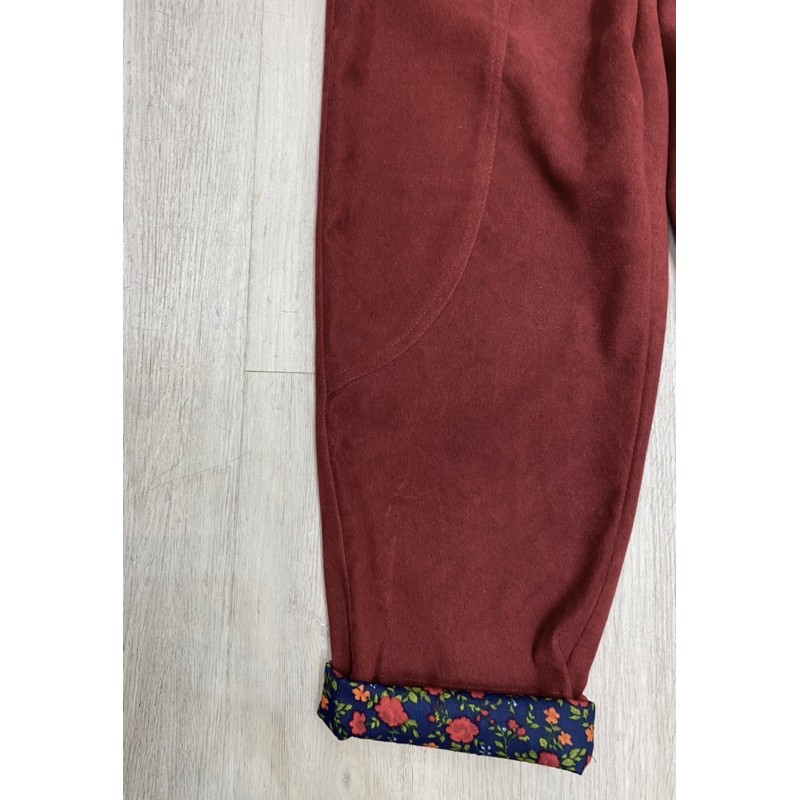 Quần nhung mỏng đỏ đun baggy