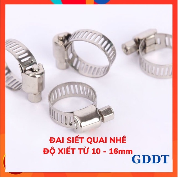 Đai siết quai nhê inox - đai xiết cổ dê inox độ xiết từ 10-16mm