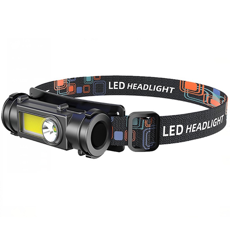 1 Đèn Pin Đeo Đầu Có Thể Điều Chỉnh Góc 180 Độ Độ Sáng Cao COB 2 Gears