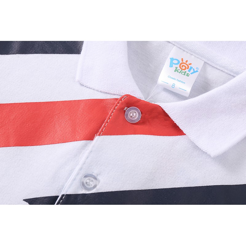 Áo thun polo cotton nguyên chất đơn giản cho bé trai