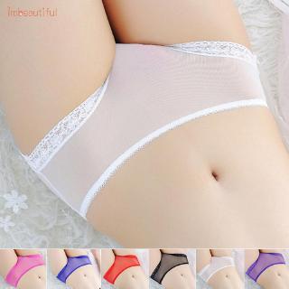 Quần lót lưới xuyên thấu phối ren siêu mỏng quyến rũ thời trang dành cho nữ