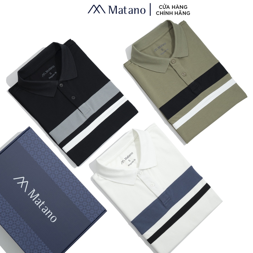 ▽☞ﺴÁo thun polo nam có cổ đẹp MATANO PO042 - phông trụ vải cá sấu cotton hàng hiệu phối màu kẻ sọc lịch lãm