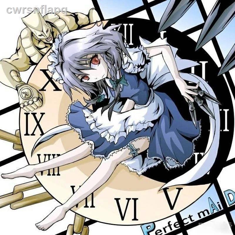 ∈ ✹  ✣☼Dự án Touhou Ngoại vi Gensokyo Cos Sixteen Nights Sakiya Anime Pocket Watch Đồng hồ cơ học phụ Retro