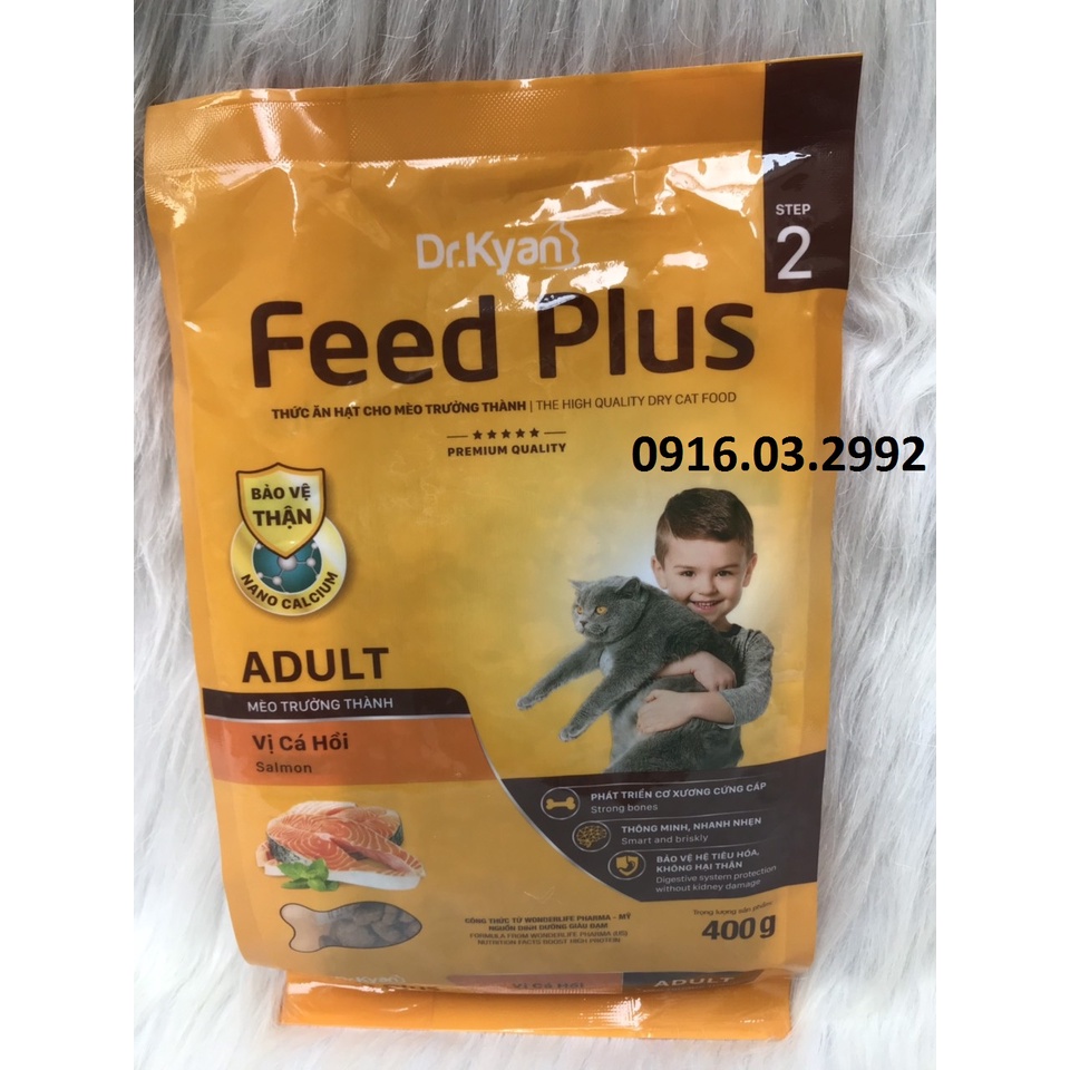 Thức ăn cho mèo Feed Plus 1,2kg, Thức ăn hạt khô cho mèo bảo vệ thận