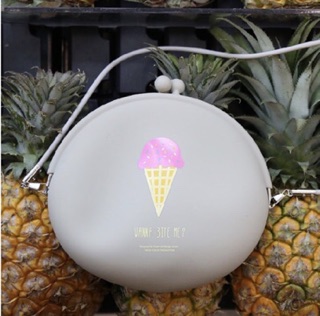 SET TÚI ĐEO CHÉO SILICON - ICE-CREAM XÁM