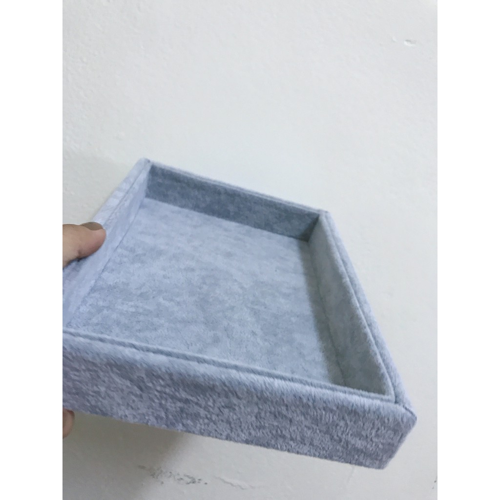 Khay nhung trưng bày phụ kiện trưng bày vòng đá vòng bản size 21x15x3cm