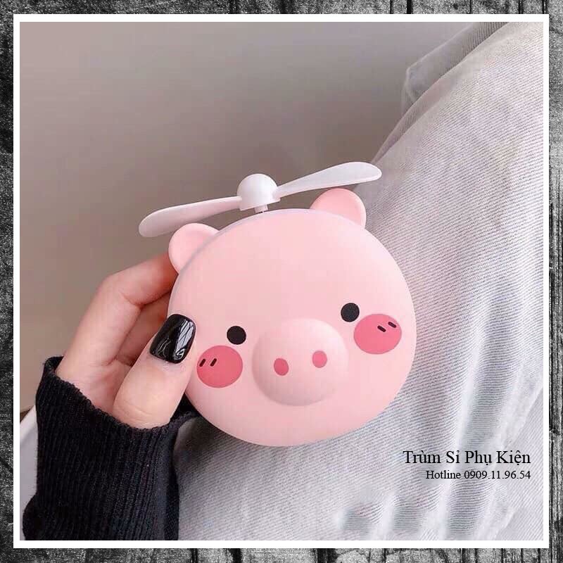 Quạt Mini Cầm Tay Kèm Gương Và Đèn Trang Điểm Make Up