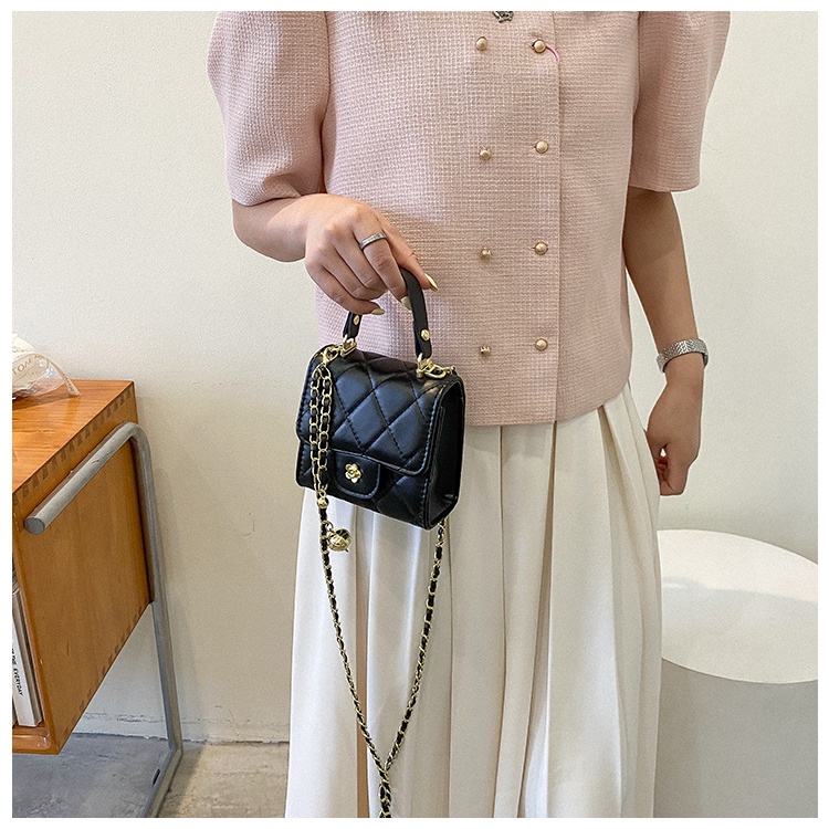 Túi xách tote Jasmin Noir phối hai dây xích kẻ sọc caro sành điệu cho nữ