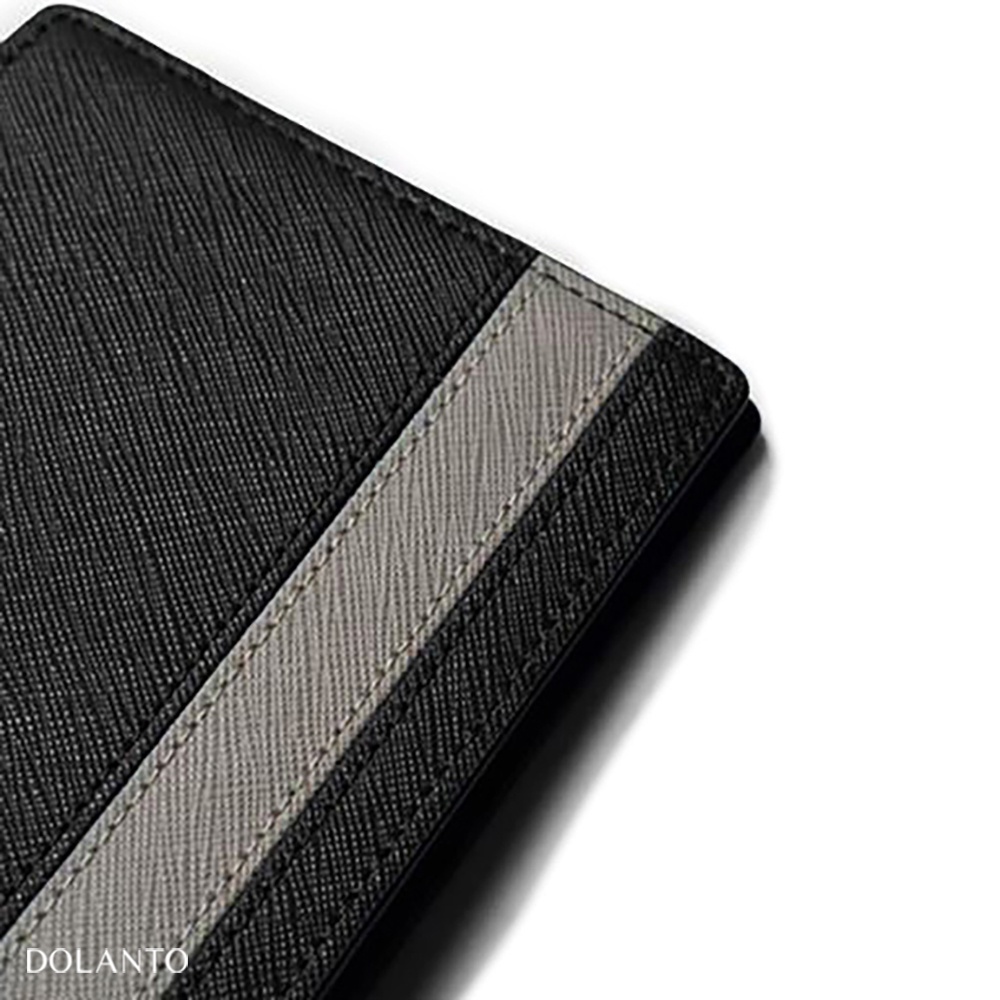 VÍ DA COSMOS Ngắn Gập Saffiano Nhập Khẩu Cao Cấp Chống Thấm Nước Unisex Nam Nữ DOLANTO