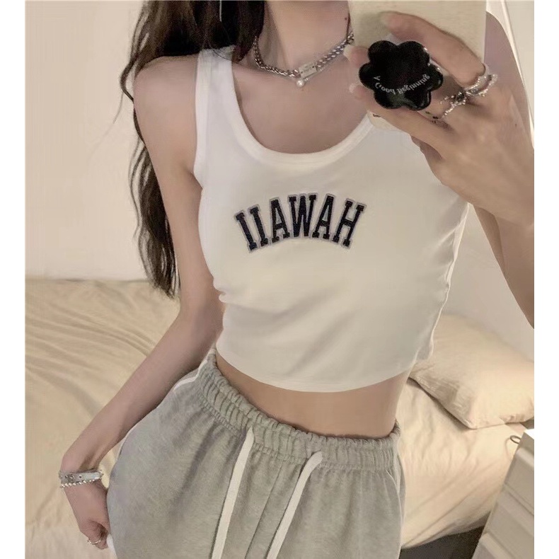 Áo Croptop Hai Dây In Họa Tiết Phong Cách Hàn Quốc, Áo Hai Dây Có Mút Đệm Ngực Quyến Rũ O2D19-SAIGON TRENDING