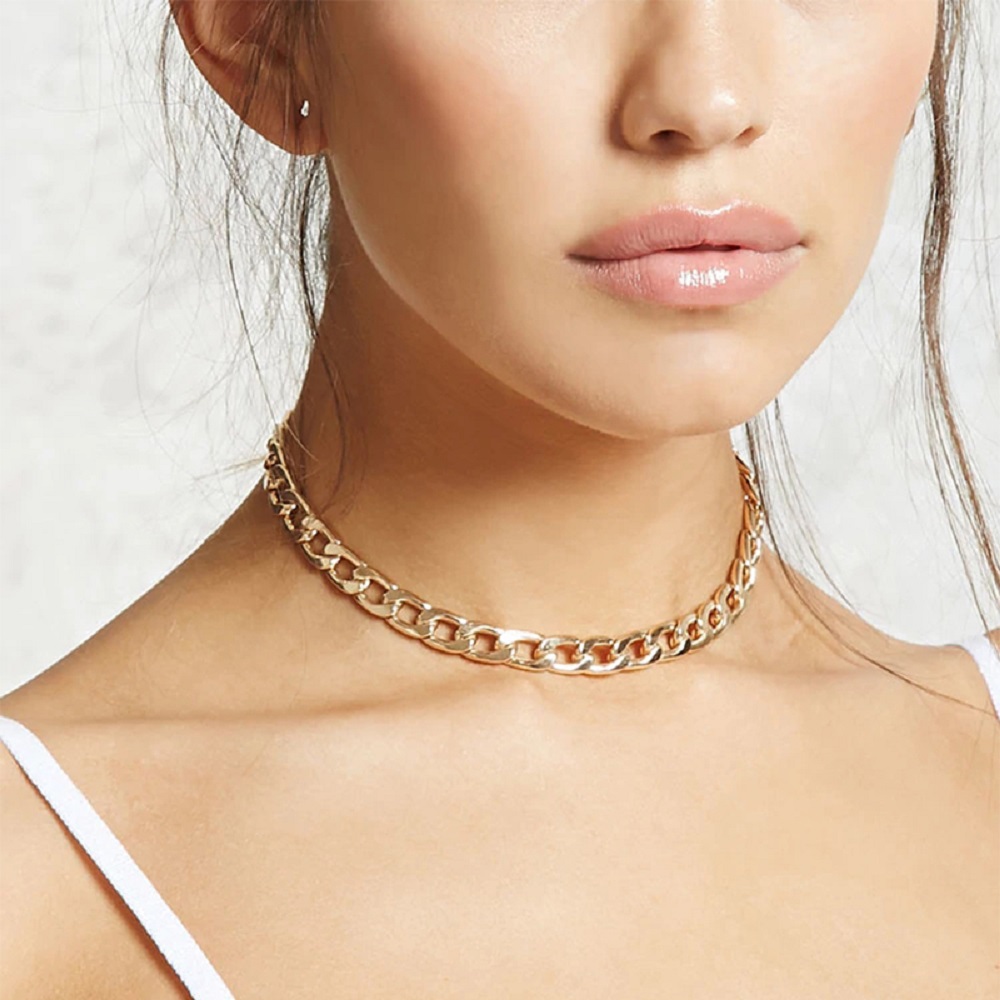 Vòng Cổ Choker Bằng Kim Loại Nhiều Màu Sắc Thời Trang Cho Nữ