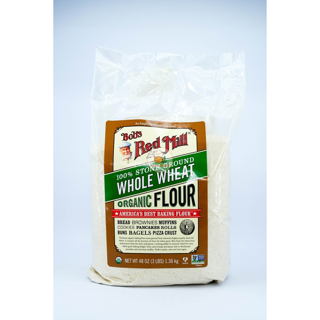 Bột Mì Nguyên Cám Hữu Cơ Organic Whole Wheat Flour Bob’s Red Mill túi 1,36kg - HSD 2023