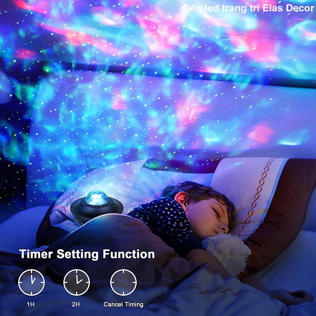 Đèn Chiếu Sao Galaxy Mây Thiên Hà - Đèn Led Galaxy Ngàn Sao Kiêm Loa Bluetooth