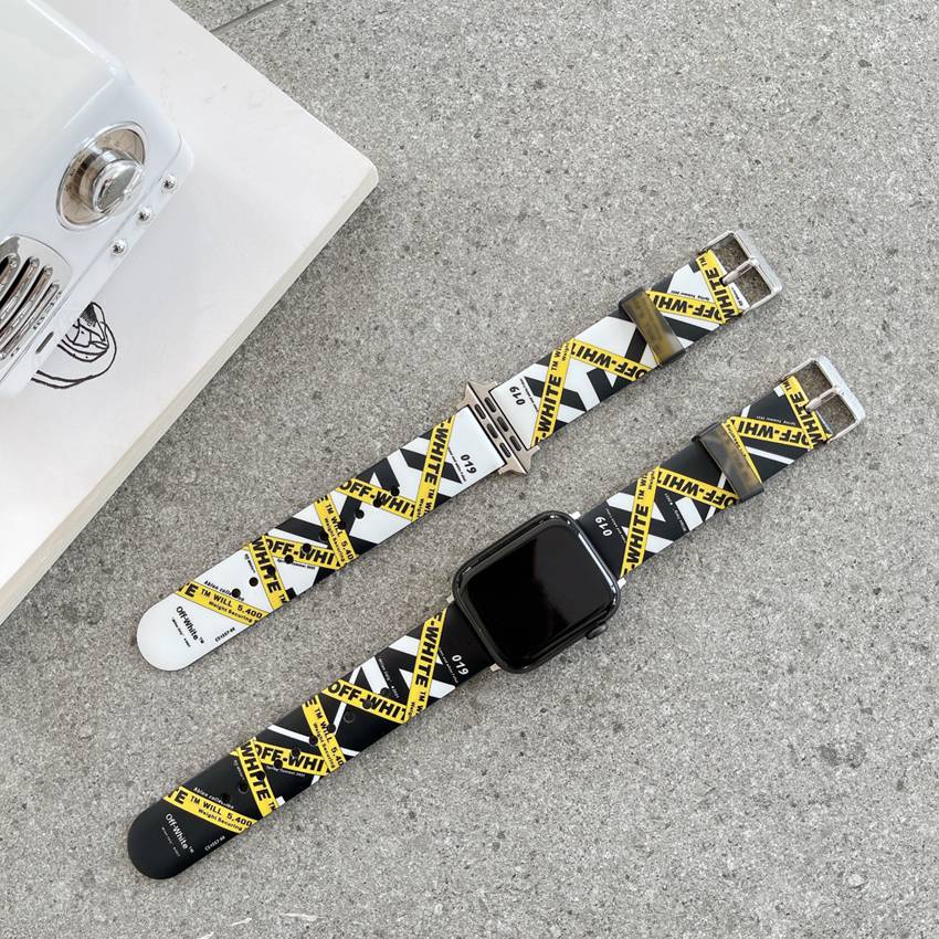 OFF WHITE Dây Silicone Nhiều Màu Sắc Cho Đồng Hồ Apple Watch 6 Se 38mm 40mm 42mm 44mm Iwatch Series 6 Se 5 4 3 2