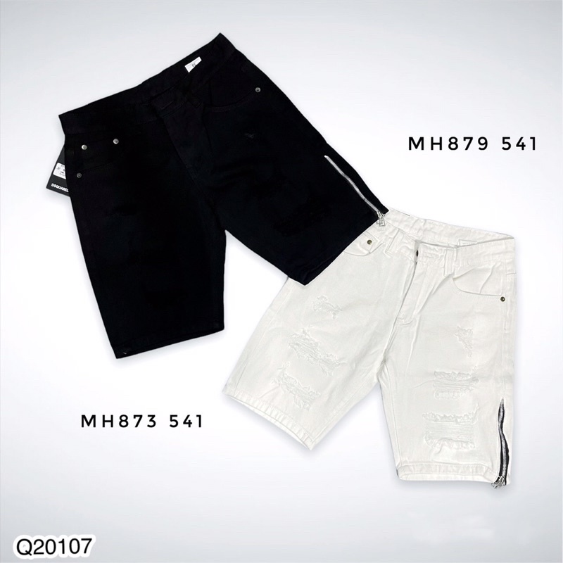 Quần Short Jean cho nam - Quần ngố bò cho nam 2 màu đen trắng