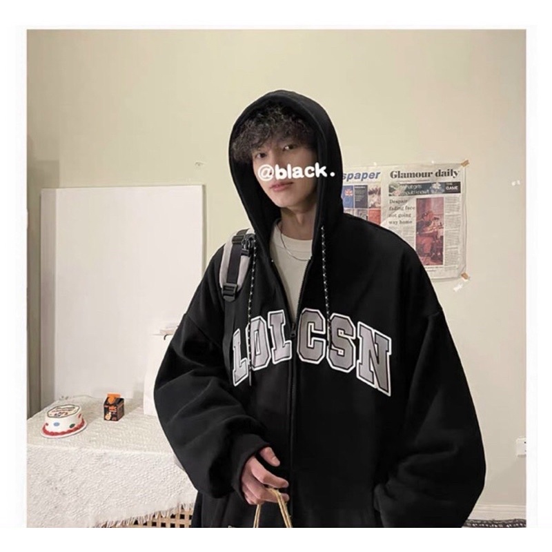 [hot] Áo Khoác Hoodie Chữ LOLCSN Chất Nỉ Mát - Phong Cách Đường Phố Chống Nắng Tốt