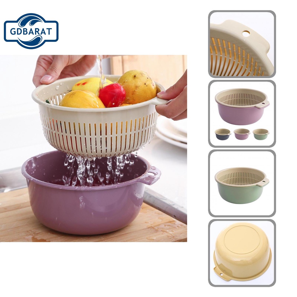 Rổ rửa rau củ quả 3 màu đa năng tiện dụng cho nhà bếp