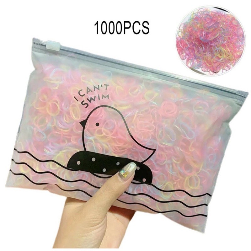 Combo 1000 Chun Buộc Tóc Mix Màu Có Túi Zip Xịn Sò