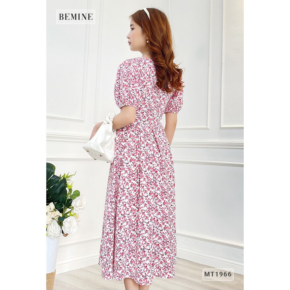 Đầm xòe hoa nhí tay bồng cổ ren BEMINE MT1966DO | BigBuy360 - bigbuy360.vn