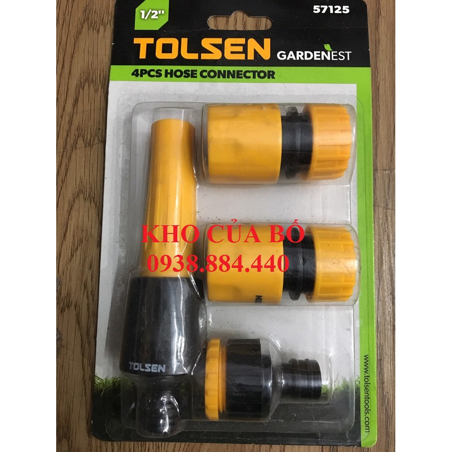 BỘ 4 ĐẦU NỐI ỐNG 1/2'' TOLSEN 57125