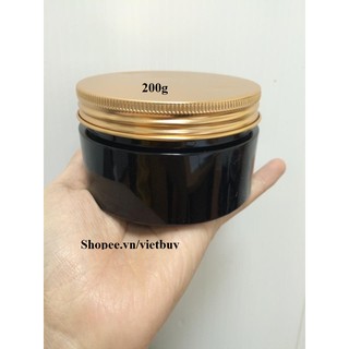 Hũ nhựa đen nắp vàng 250ml