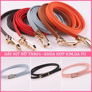 Thắt lưng nữ bản nhỏ nhiều màu TNRO1, mẫu dây nịt nữ khóa hợp kim, da PU bền đẹp chắc chắn,kiểu dáng đơn giản dễ kết hợp
