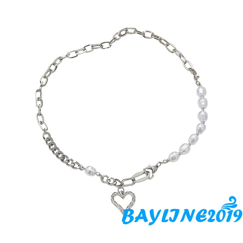 Dây chuyền phối ngọc trai nhân tạo mặt hình trái tim sành điệu dành cho nữ