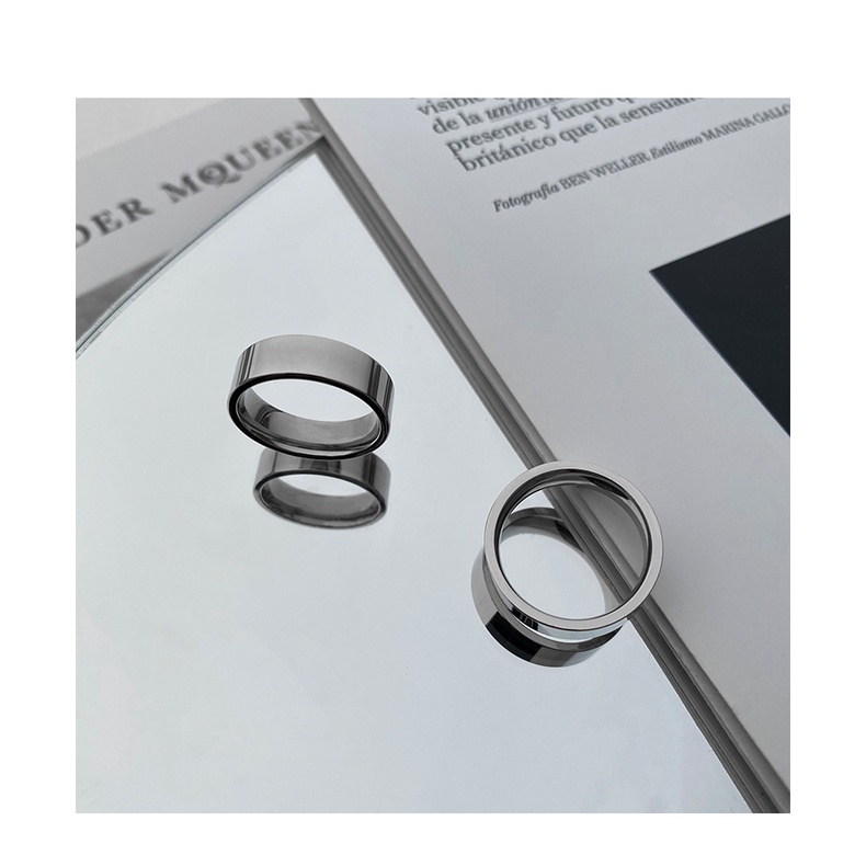 Nhẫn Cặp Bằng Kim Loại Thiết Kế Đơn Giản Phong Cách Hip Hop 19A1053