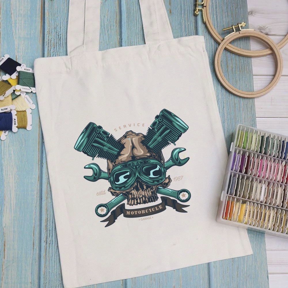 Túi vải túi Tote MR 1945 - Mẫu 5 vải canvas dày đẹp cho nữ có khóa miệng đi học đi chơi. In hình theo yêu cầu