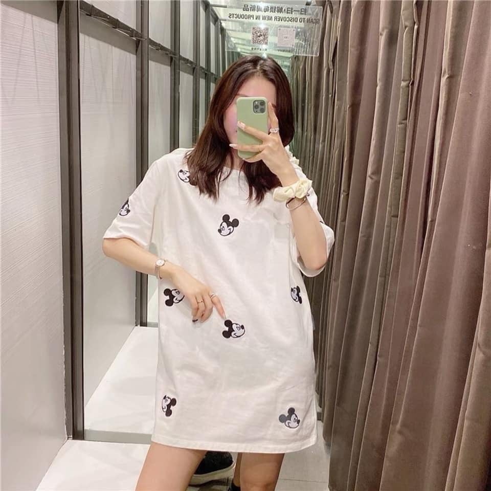 Áo thun nữ phông váy mickey trùm mông from dấu quần cho nữ