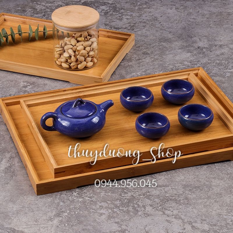 Khay gỗ đựng cốc, ấm chén , để đồ đa năng